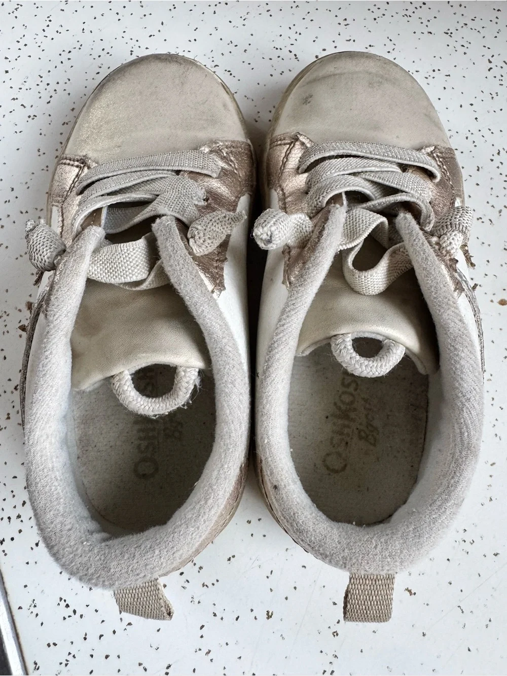 OshKosh B'gosh White Sneakers with Rose Gold Accents